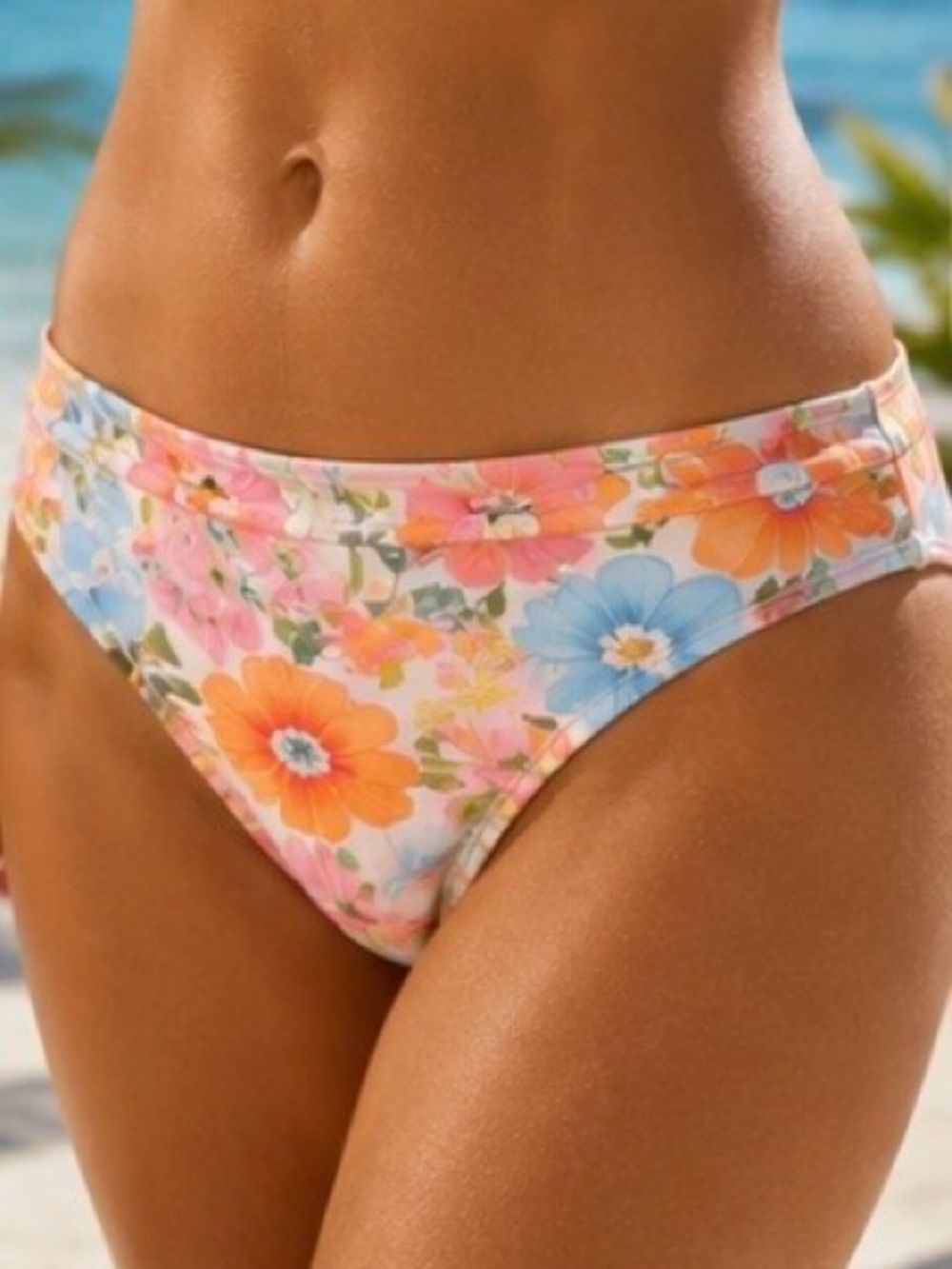 Billabong Maui Rider Floral Bikini Bottoms Skimpy Coverage Pink Multi Size XXL